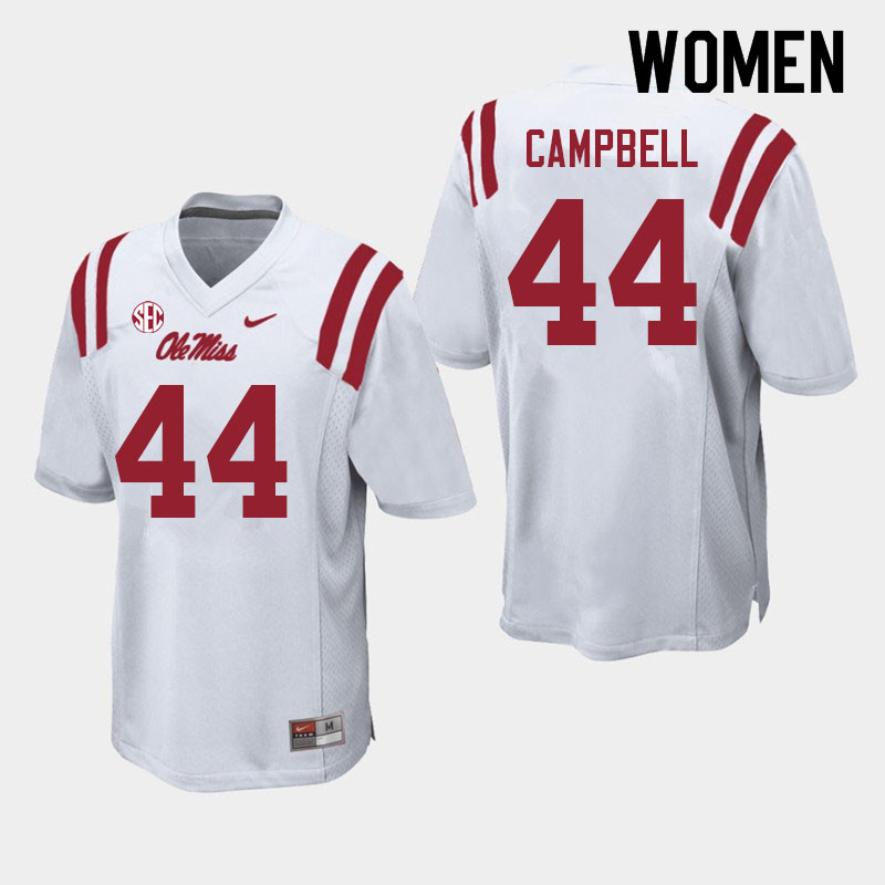 Women #44 Chance Campbell Ole Miss Rebels College Football Jerseys Sale-White